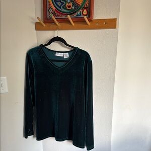 Jaclyn Smith Teal Long Sleeve Top